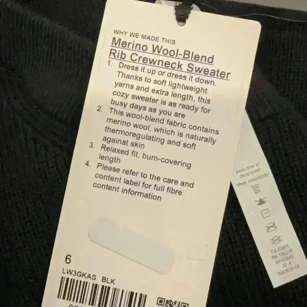 Lululemon Merino Wool-Blend  Ribbed Crewneck Sweater - Picture 6 of 6